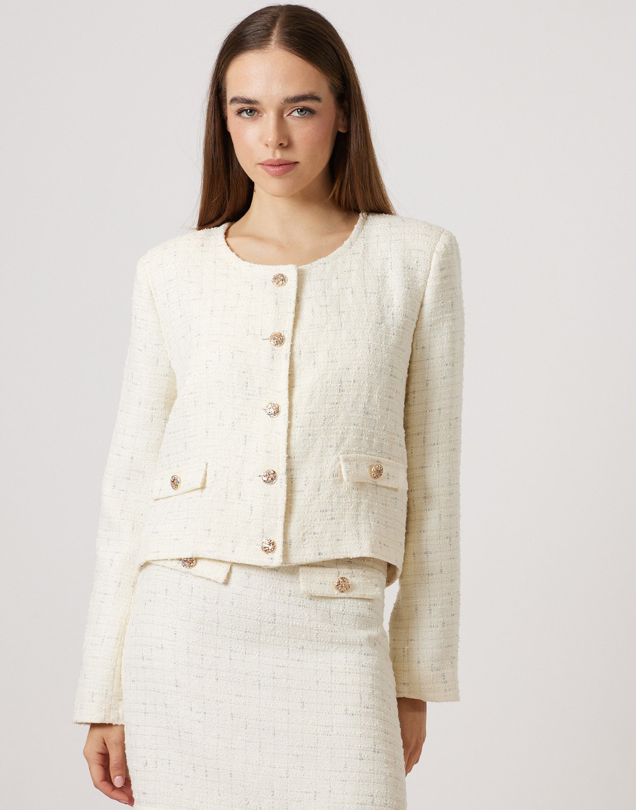 Short tweed blazer