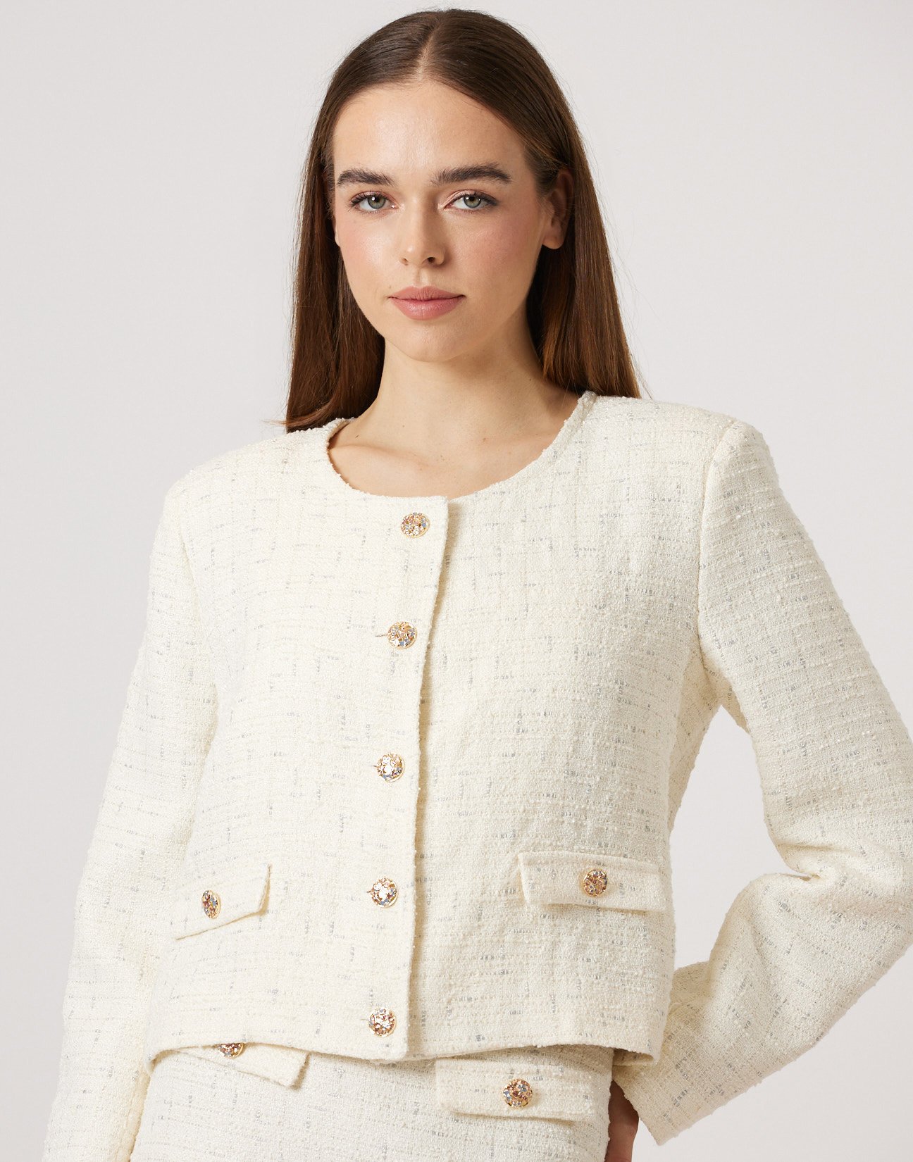 Short tweed blazer