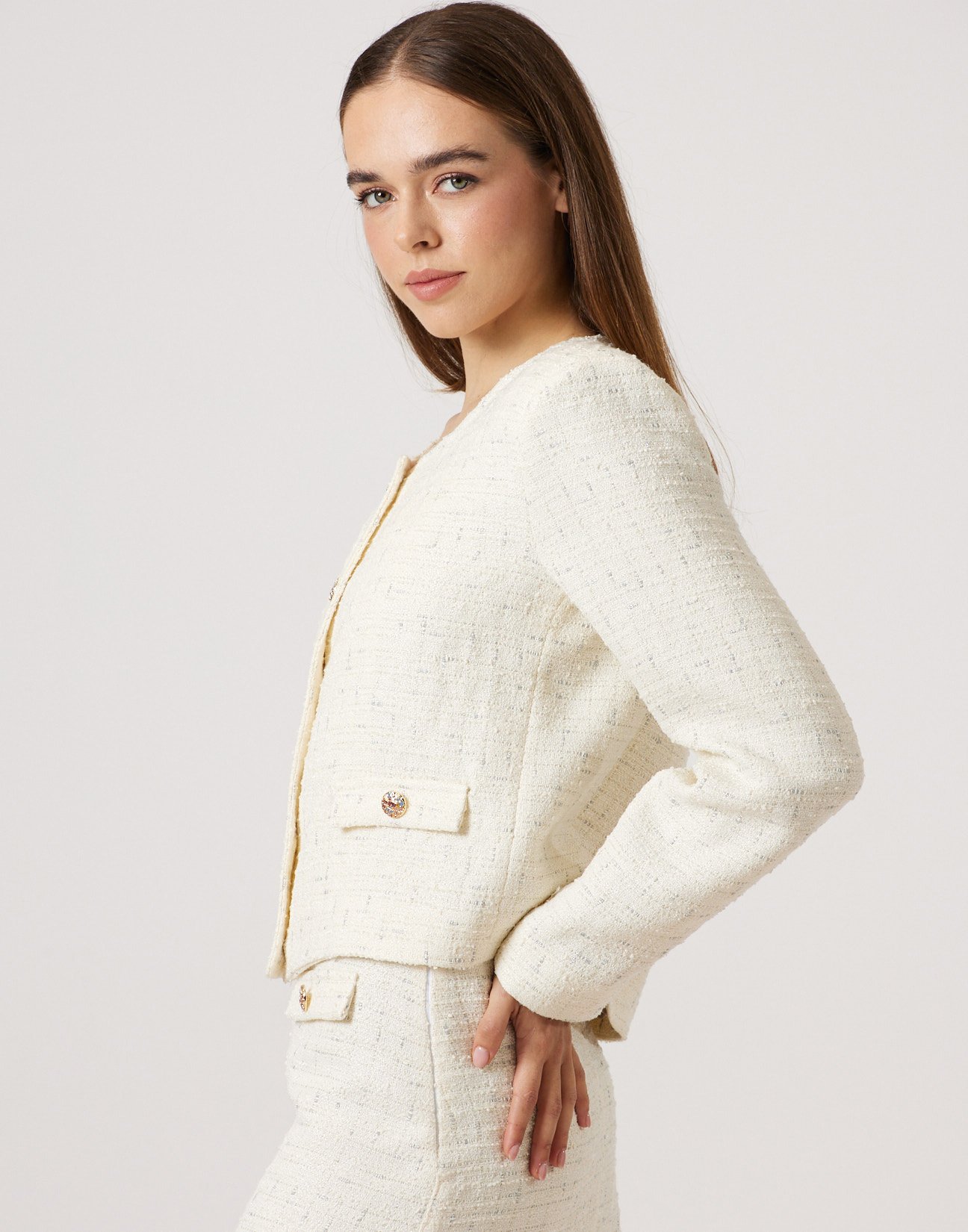 Short tweed blazer