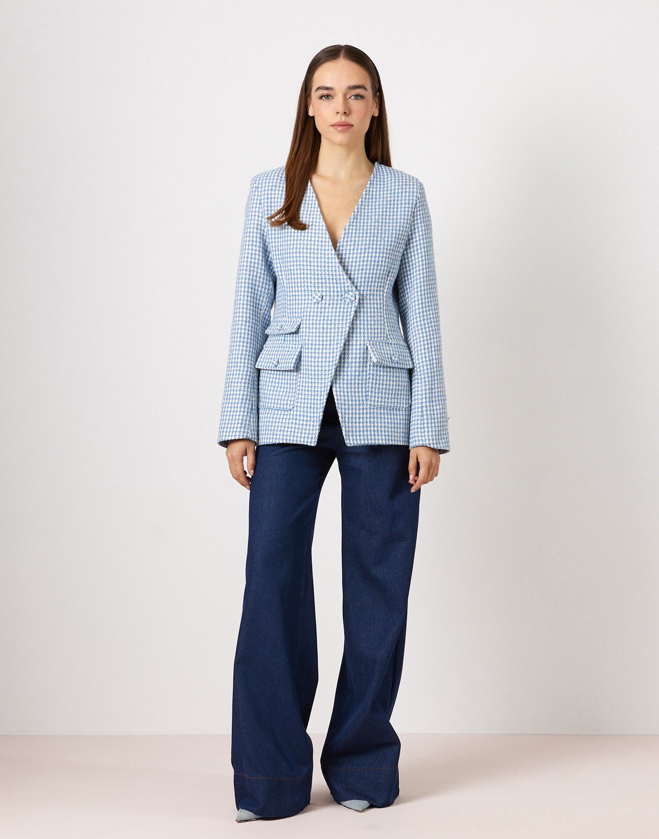 Tweed blazer with sequin