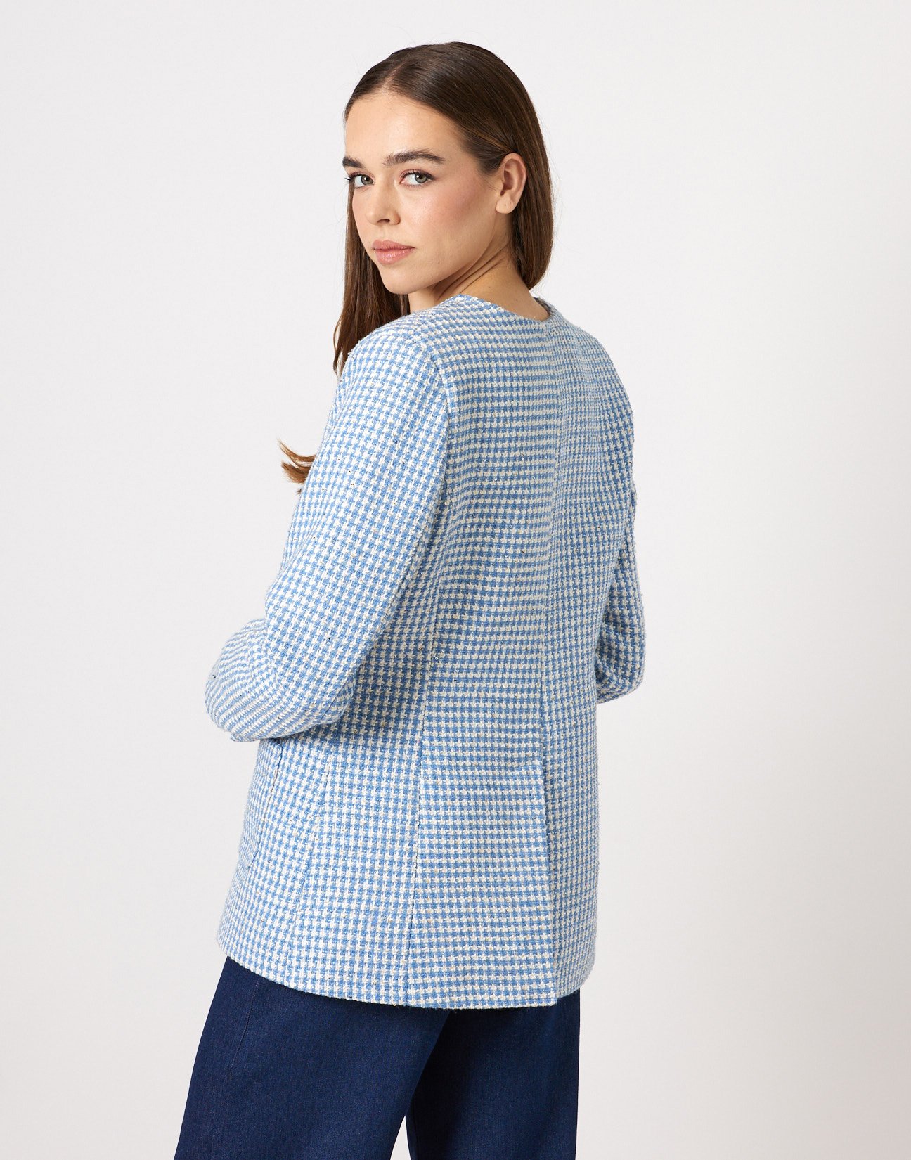 Tweed blazer with sequin