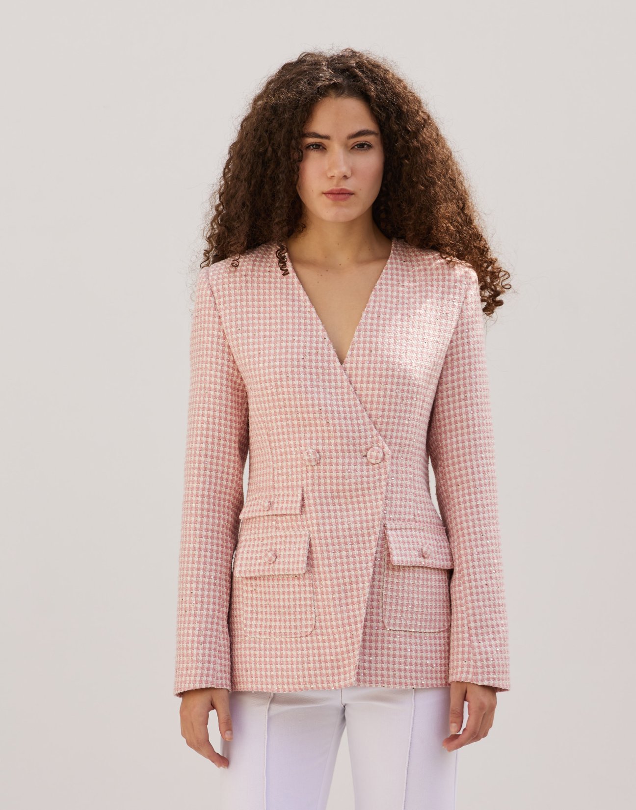 Tweed blazer with sequin