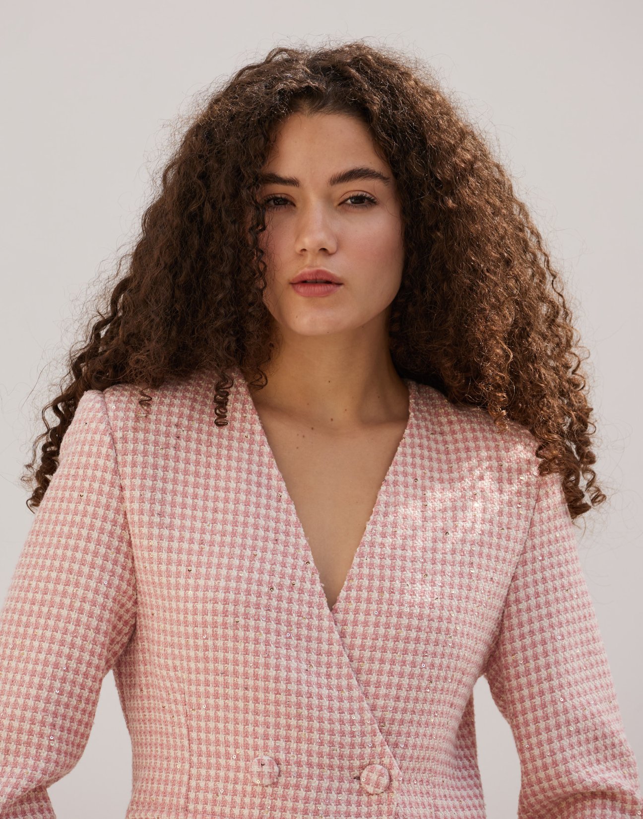 Tweed blazer with sequin