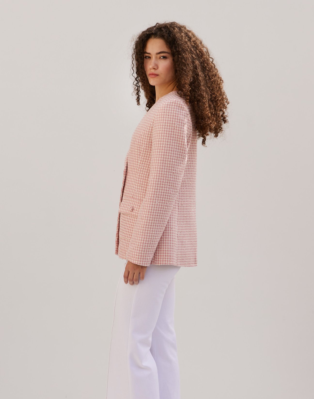 Tweed blazer with sequin