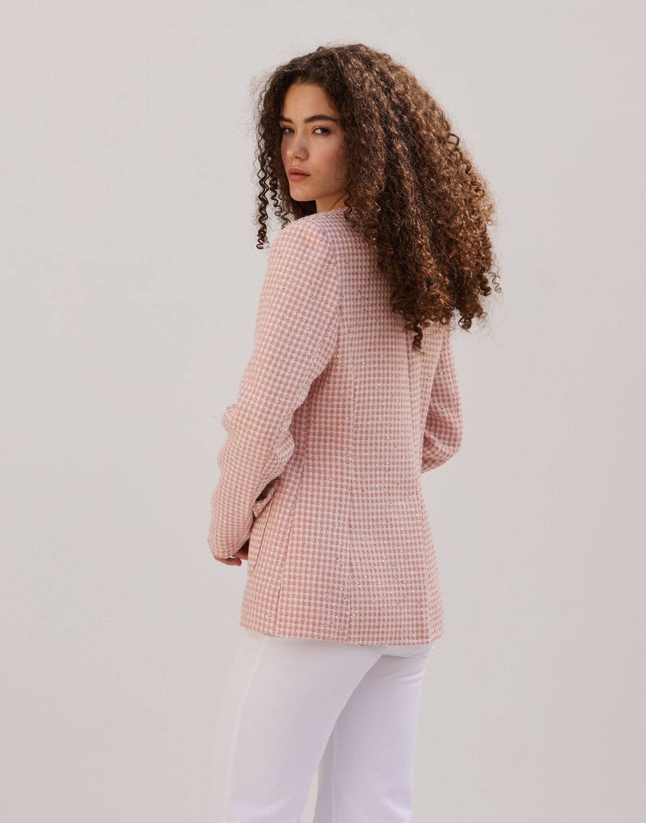 Tweed blazer with sequin