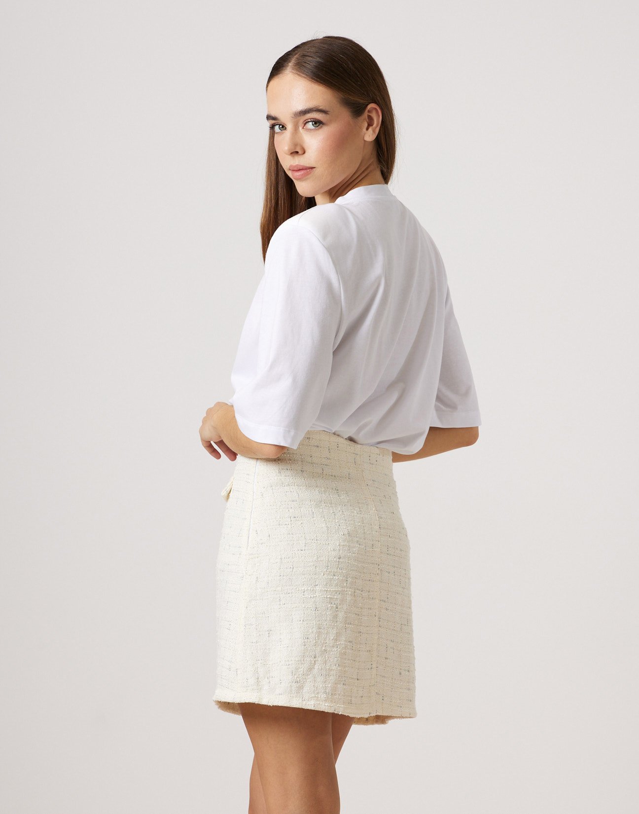 Tweed mini skirt