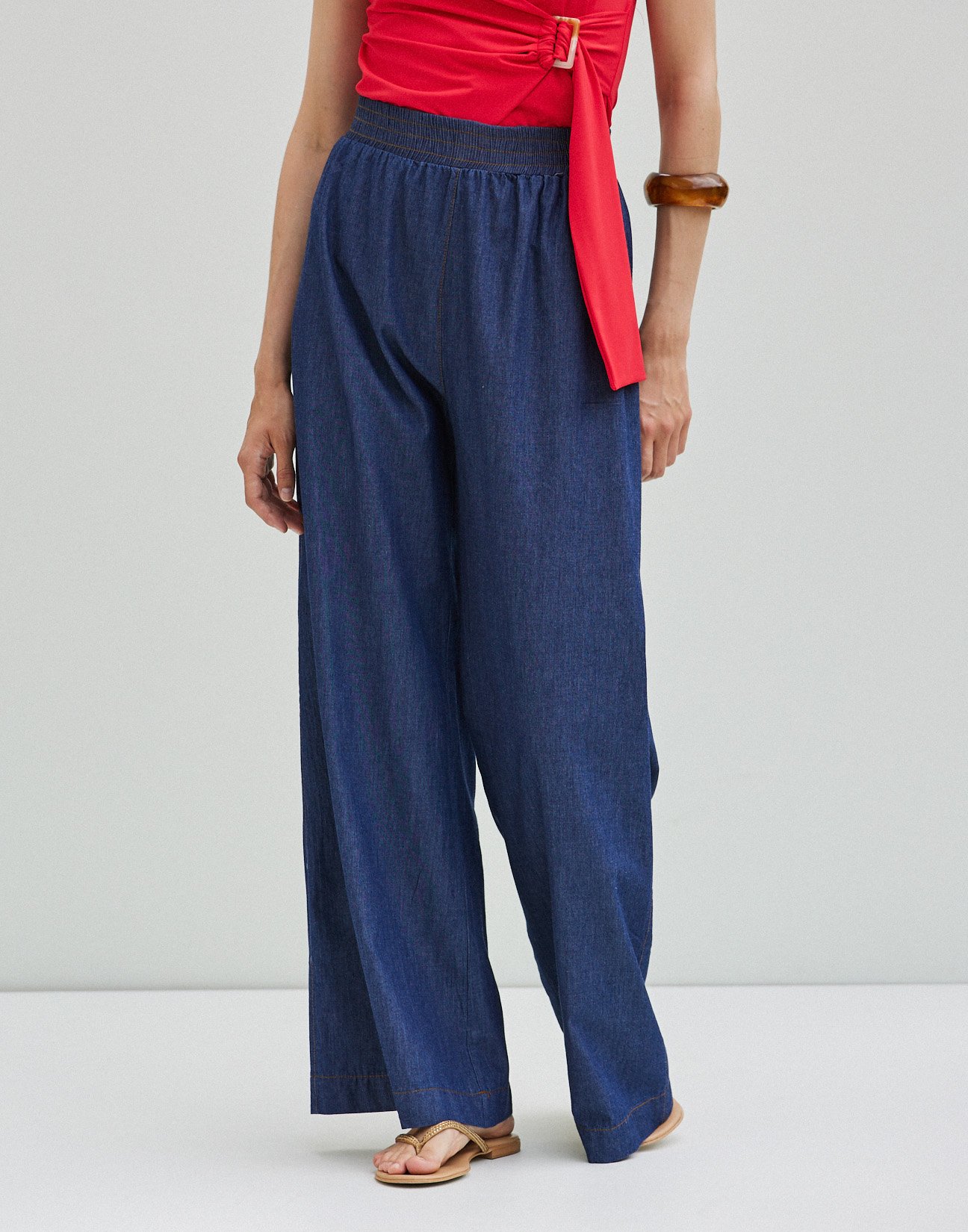 Jeans trousers with elastic waist