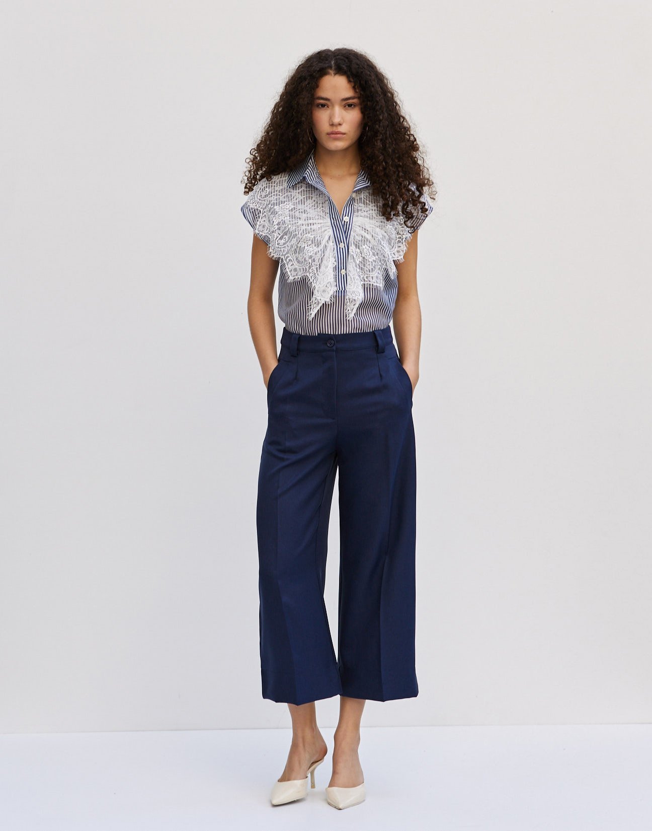 High waist culotte trousers