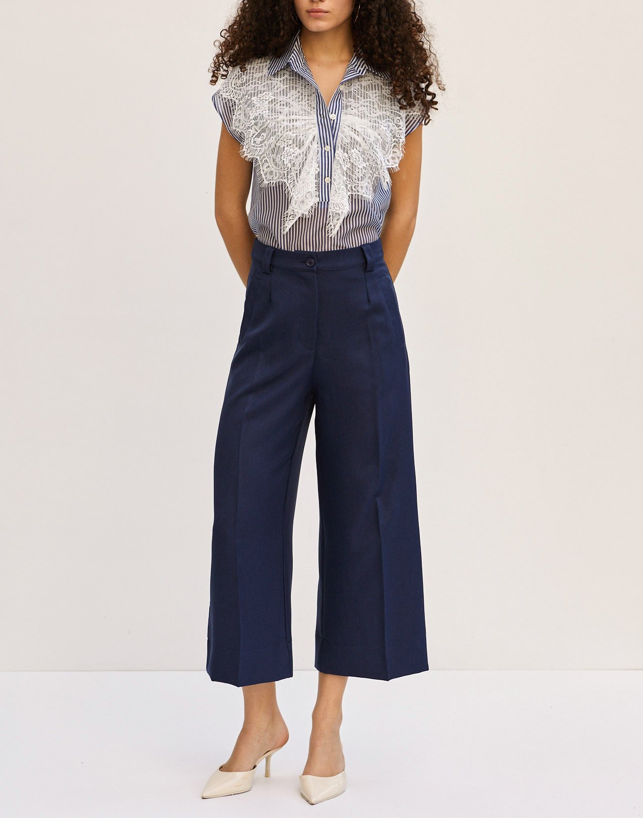 High waist culotte trousers