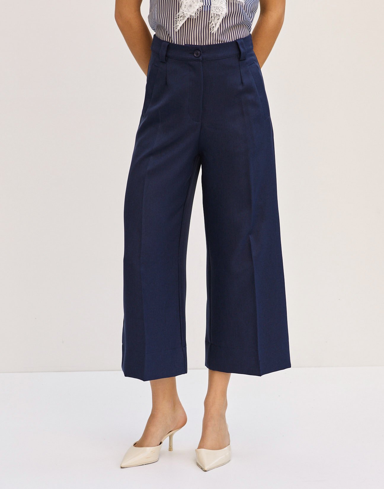 High waist culotte trousers