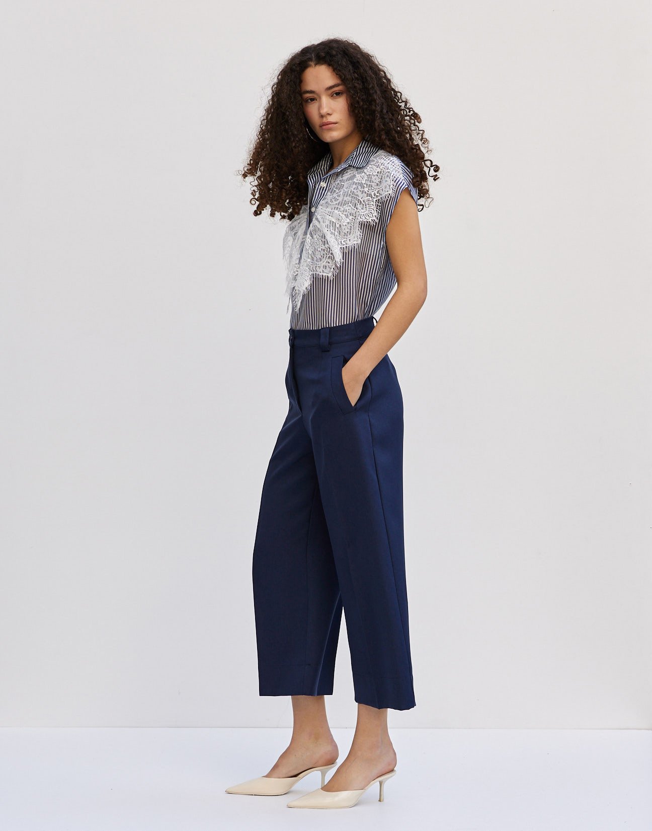 High waist culotte trousers