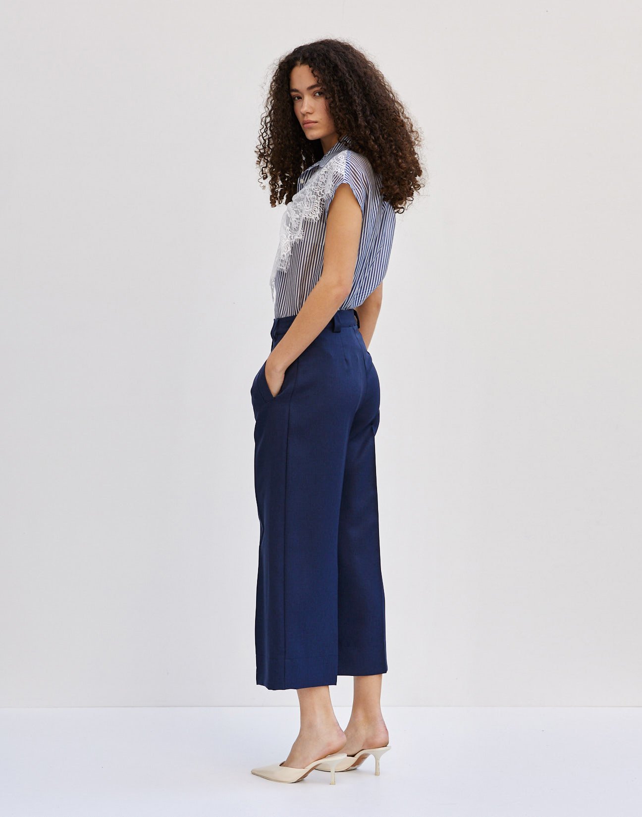 High waist culotte trousers