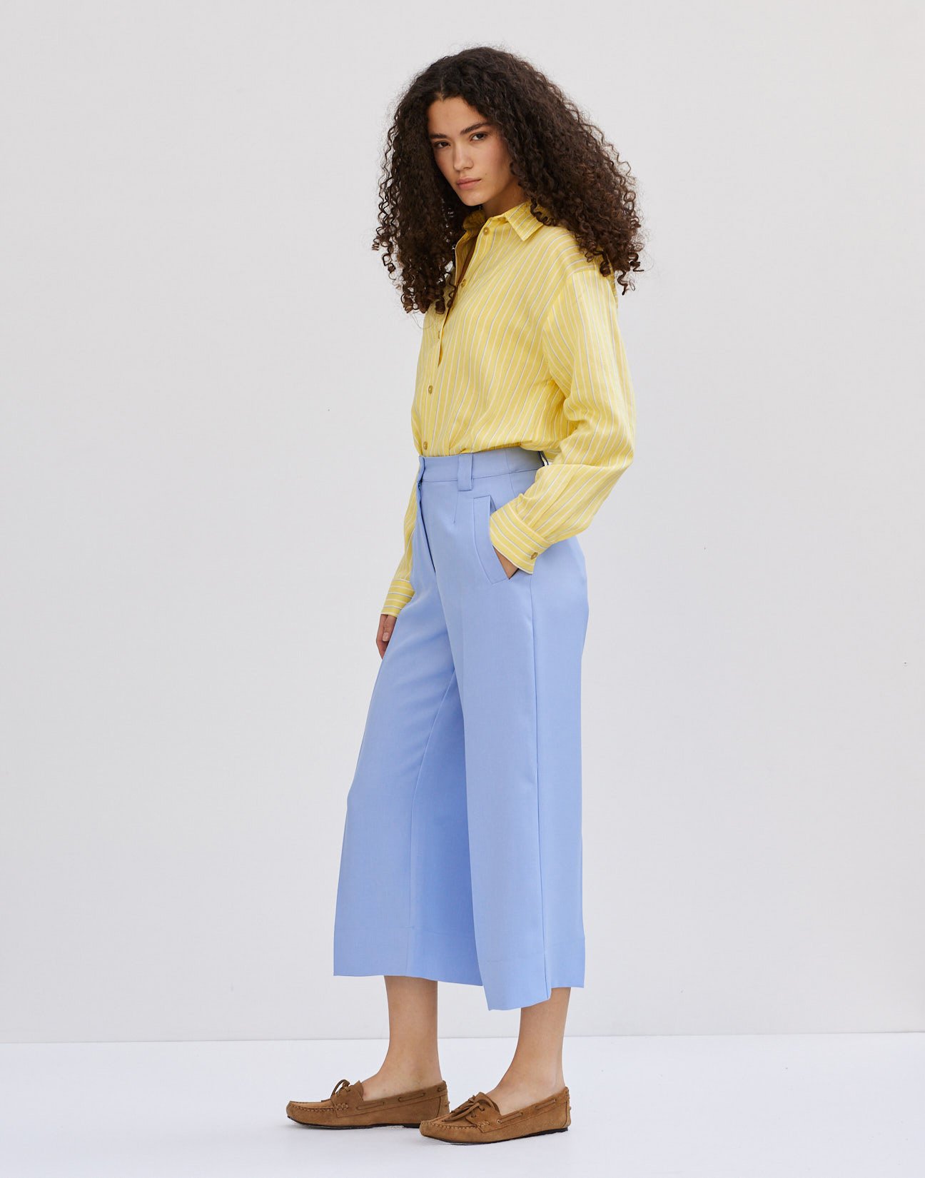 High waist culotte trousers