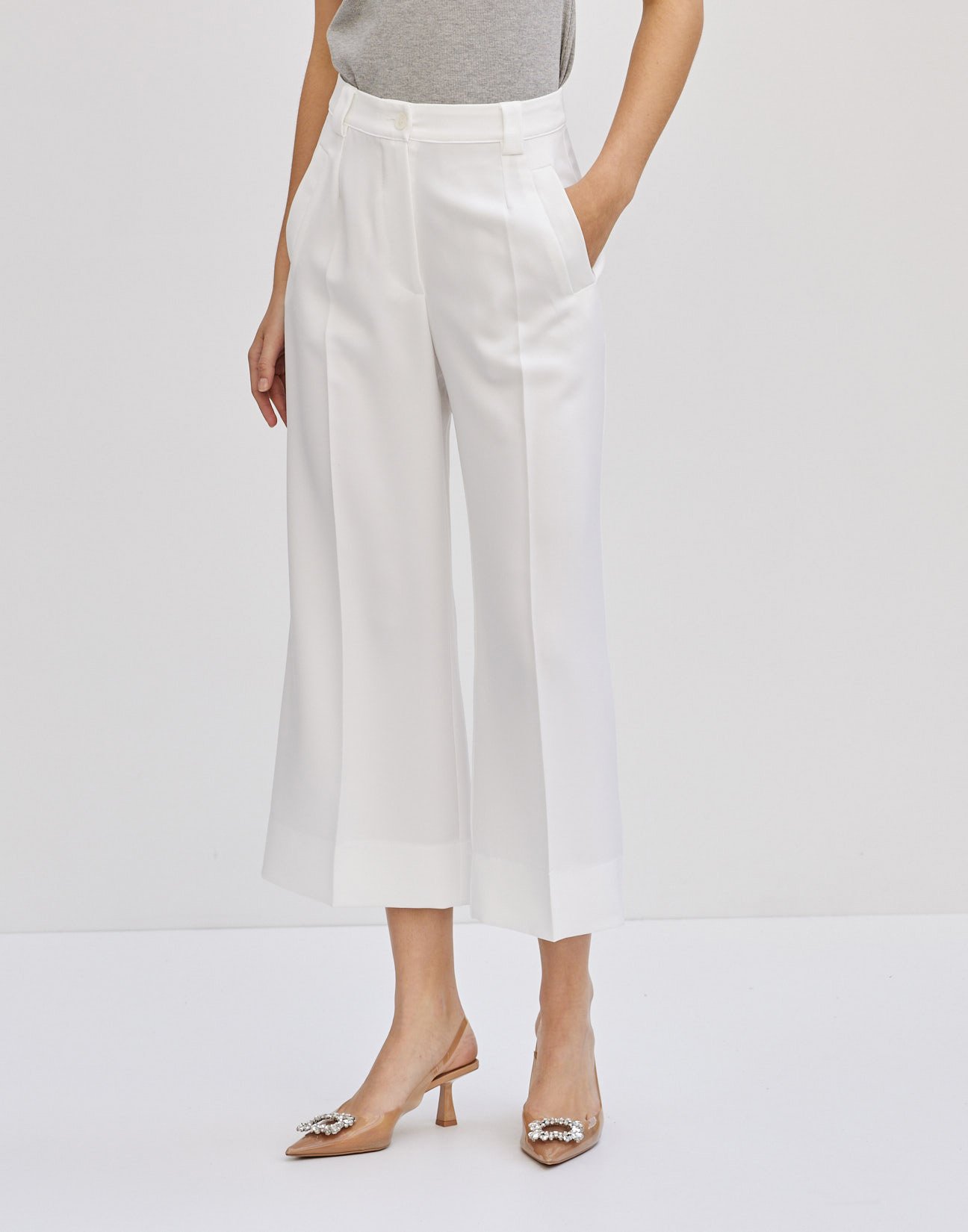 High waist culotte trousers
