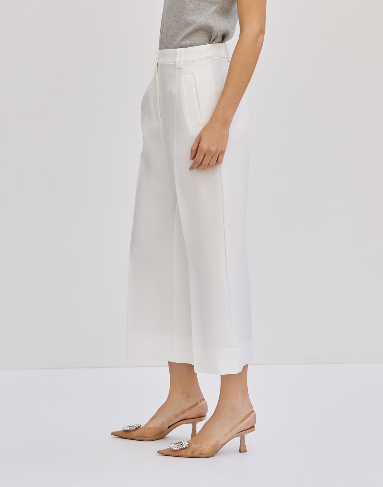 High waist culotte trousers