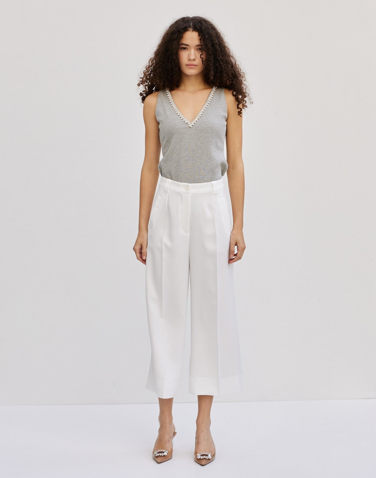 High waist culotte trousers