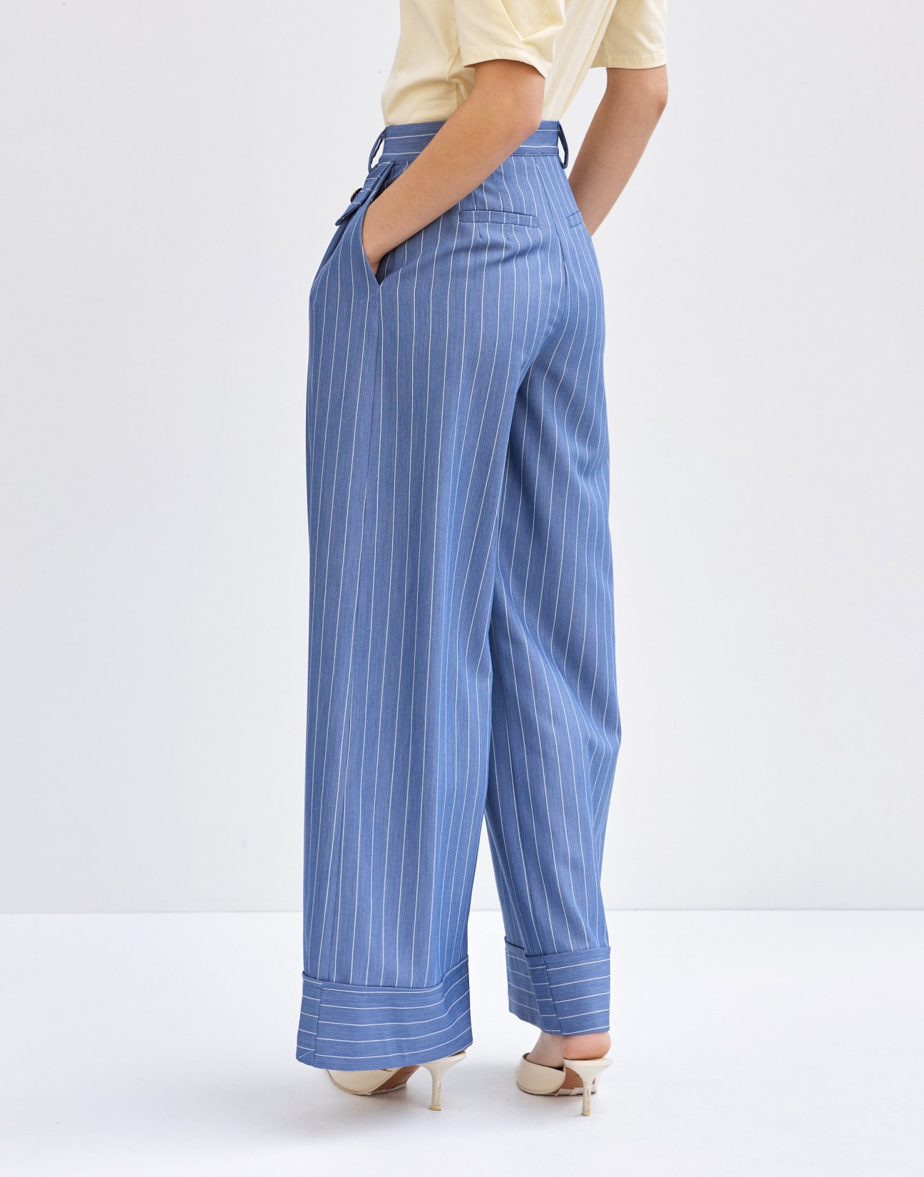 Pinstripe high waist trousers