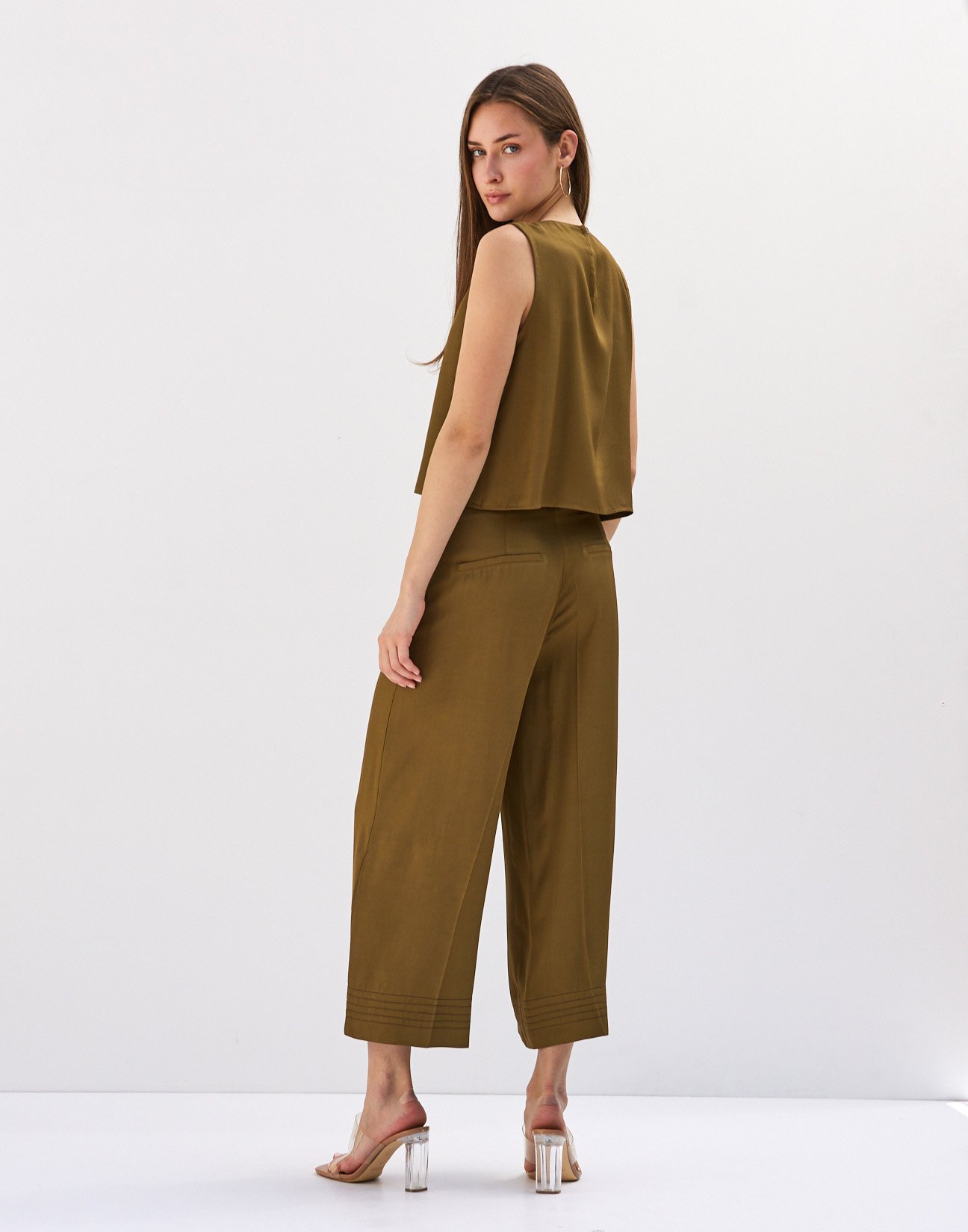 Culotte trousers with topstitching