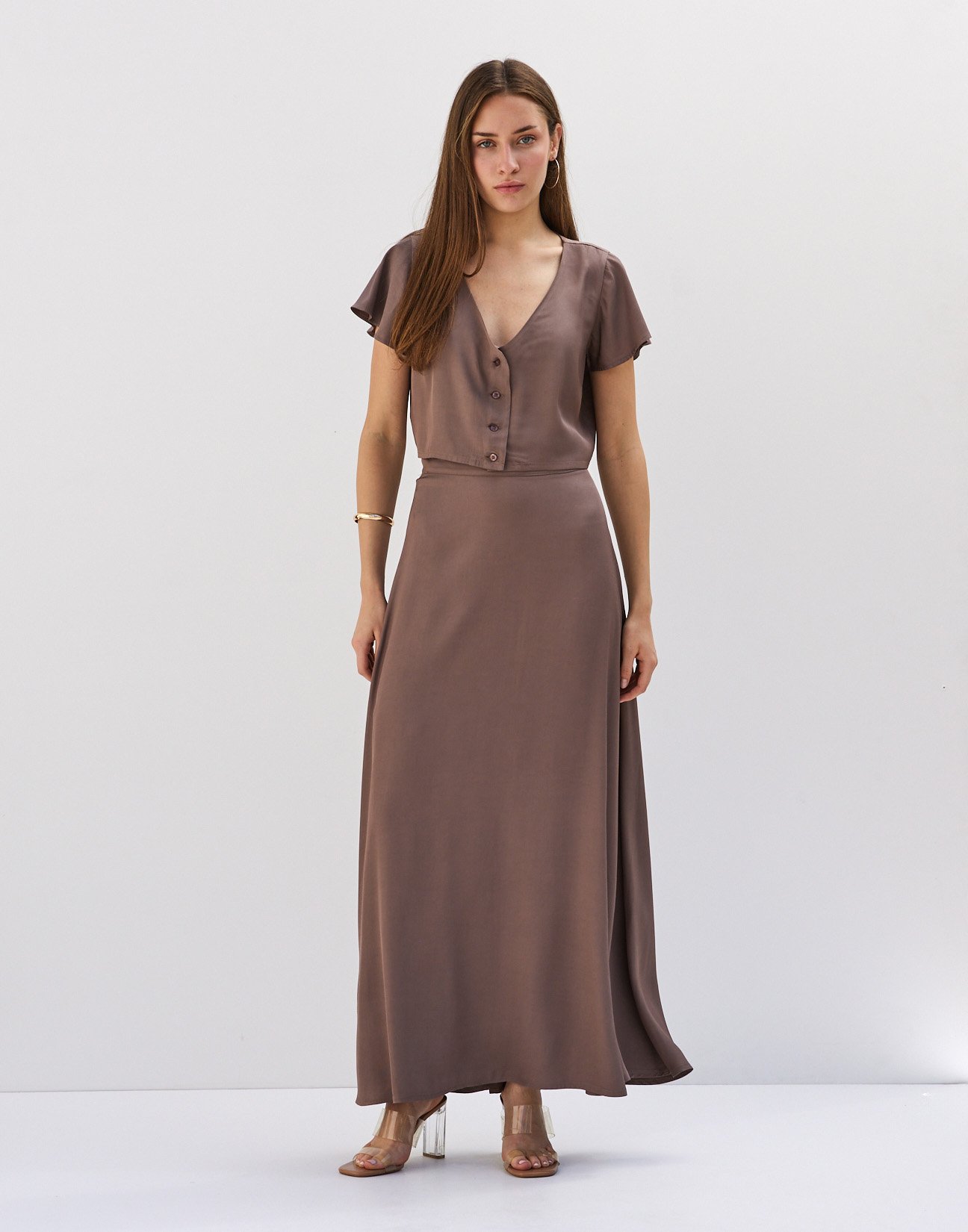 Flared maxi skirt