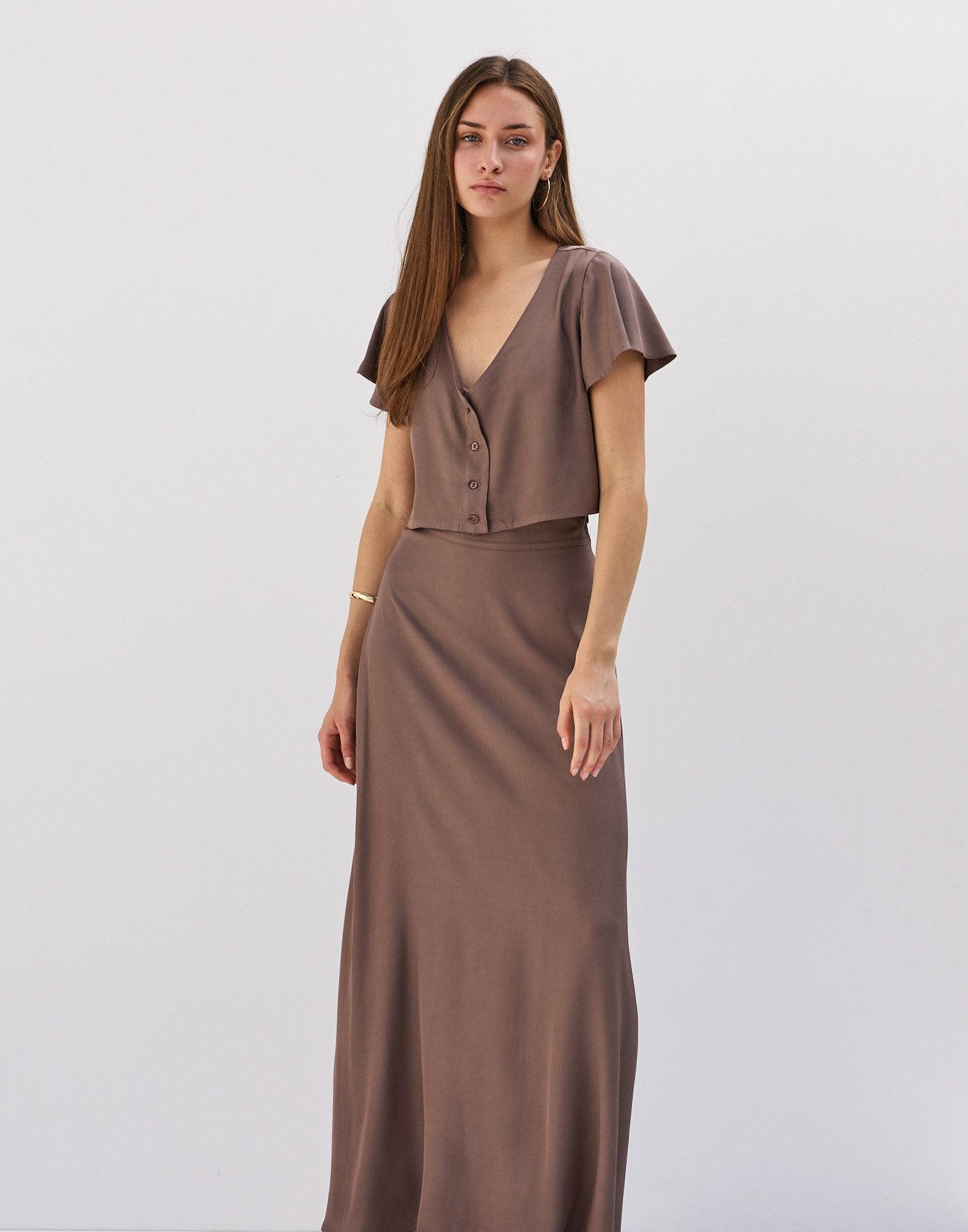 Flared maxi skirt