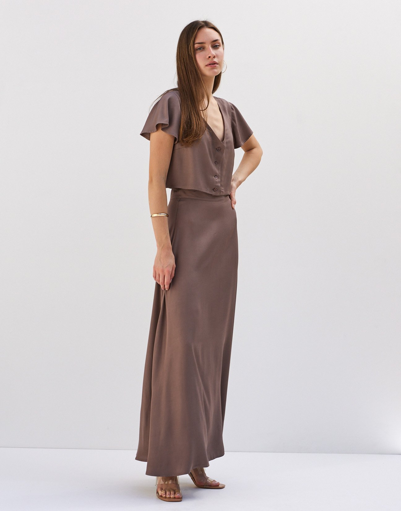 Flared maxi skirt