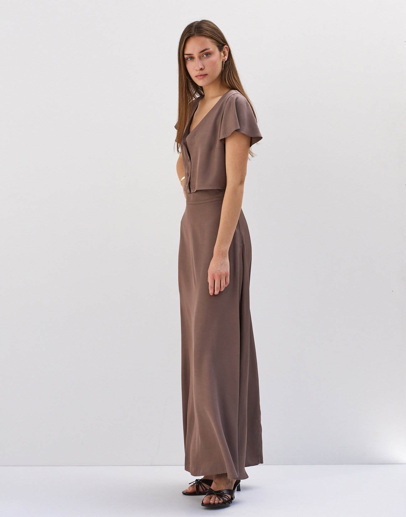 Flared maxi skirt