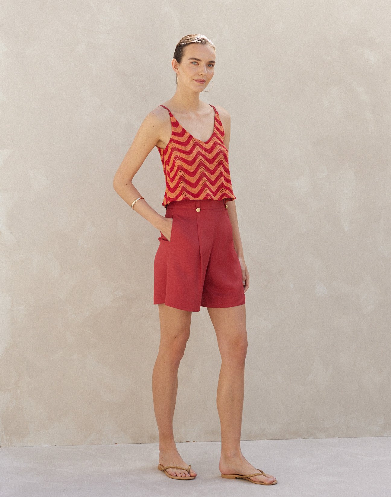 Linen bermouda shorts