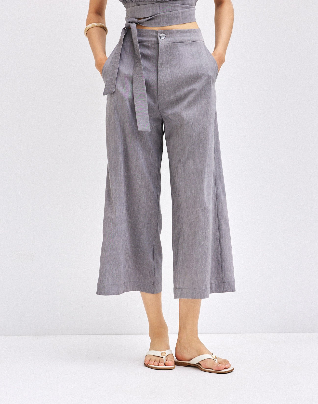 Culotte trousers with elastic waist