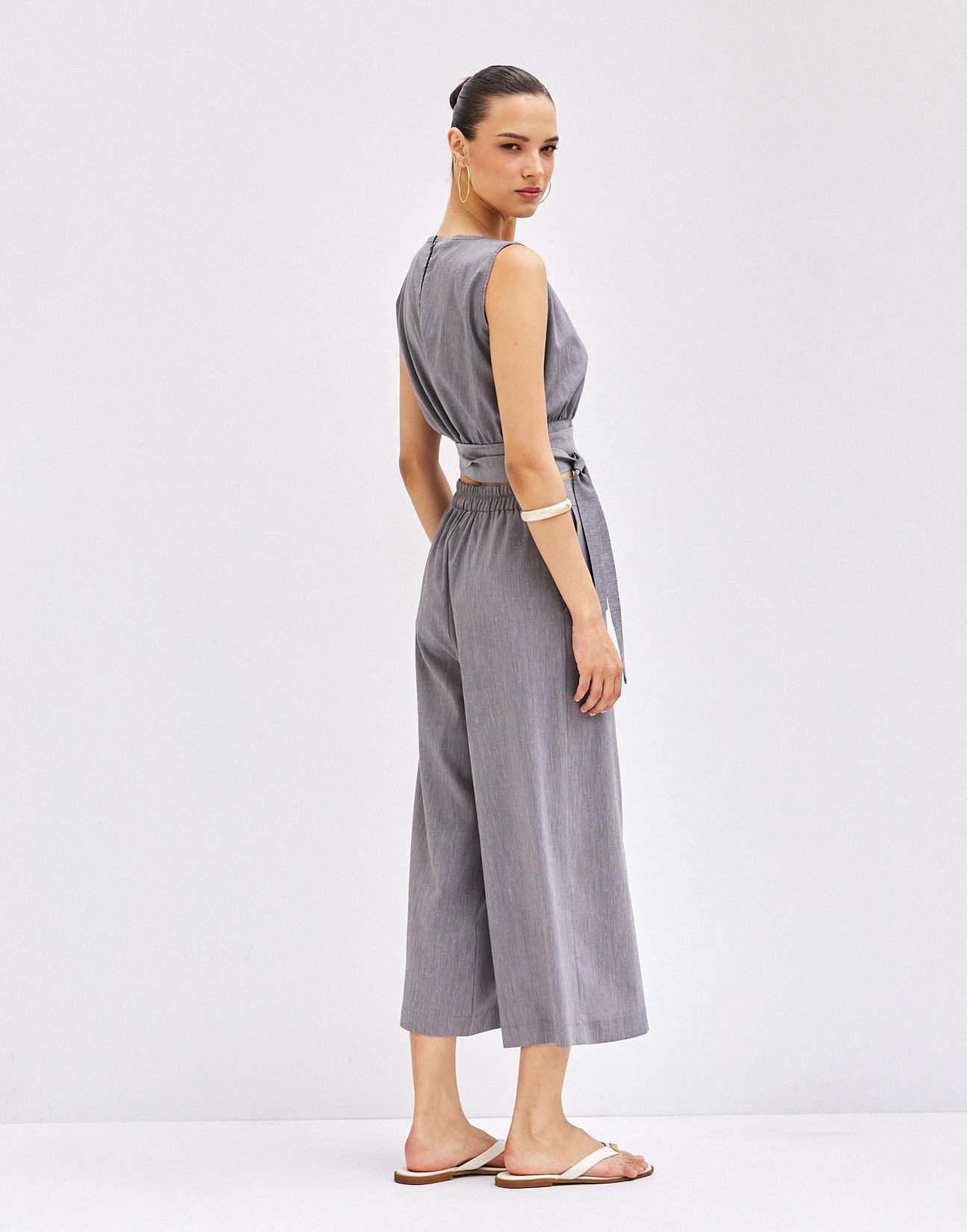 Culotte trousers with elastic waist
