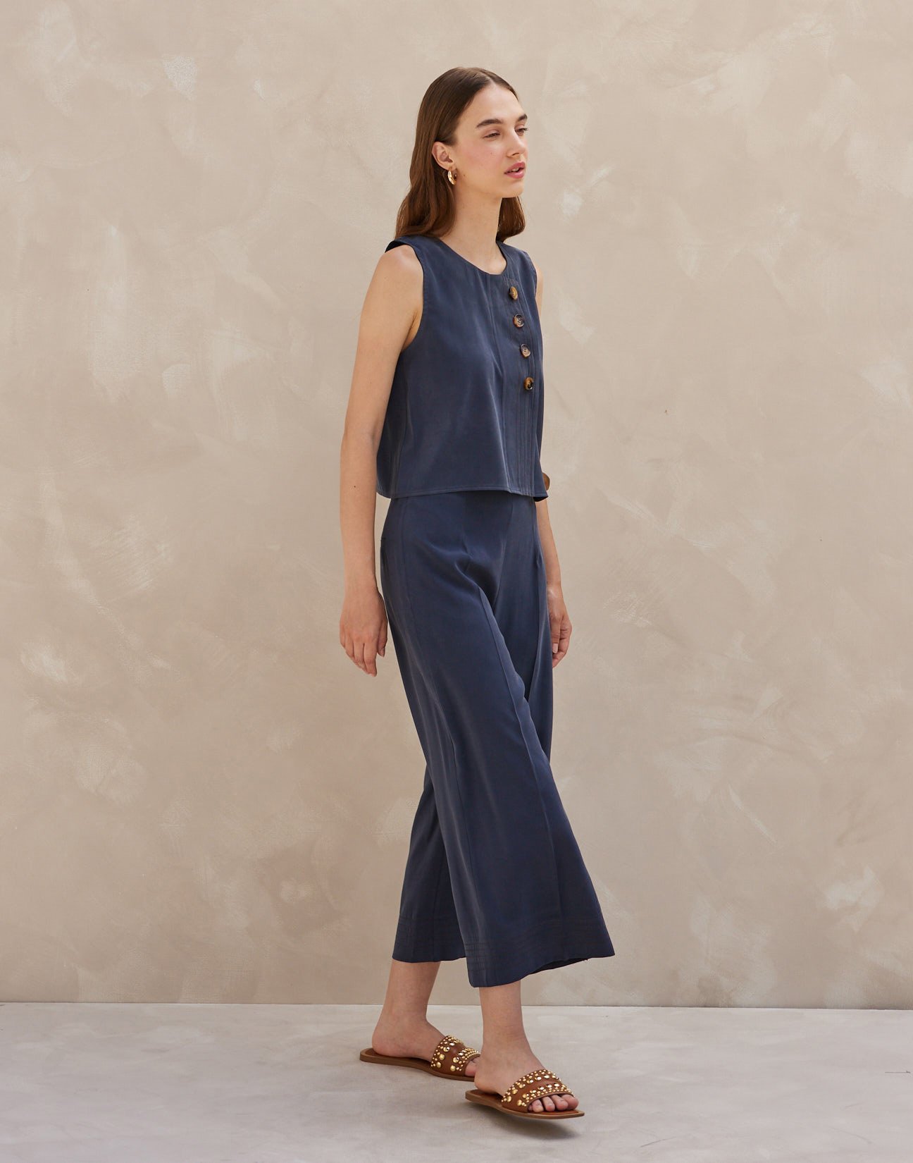 Παντελόνι culotte με γαζιά