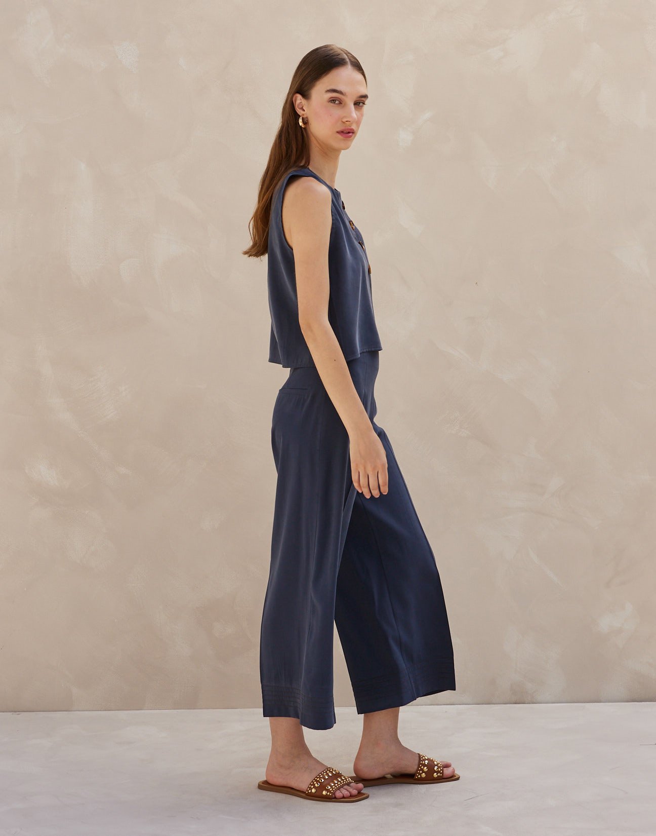 Παντελόνι culotte με γαζιά