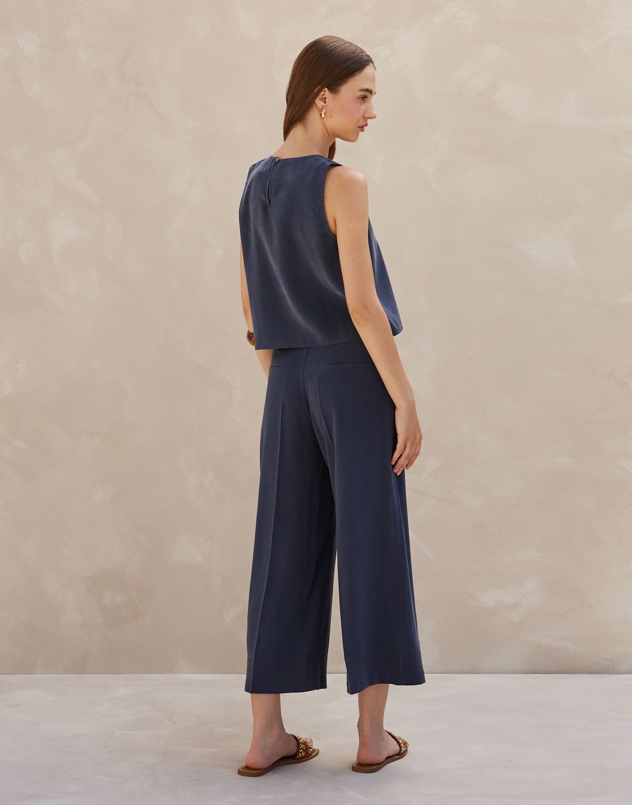Παντελόνι culotte με γαζιά