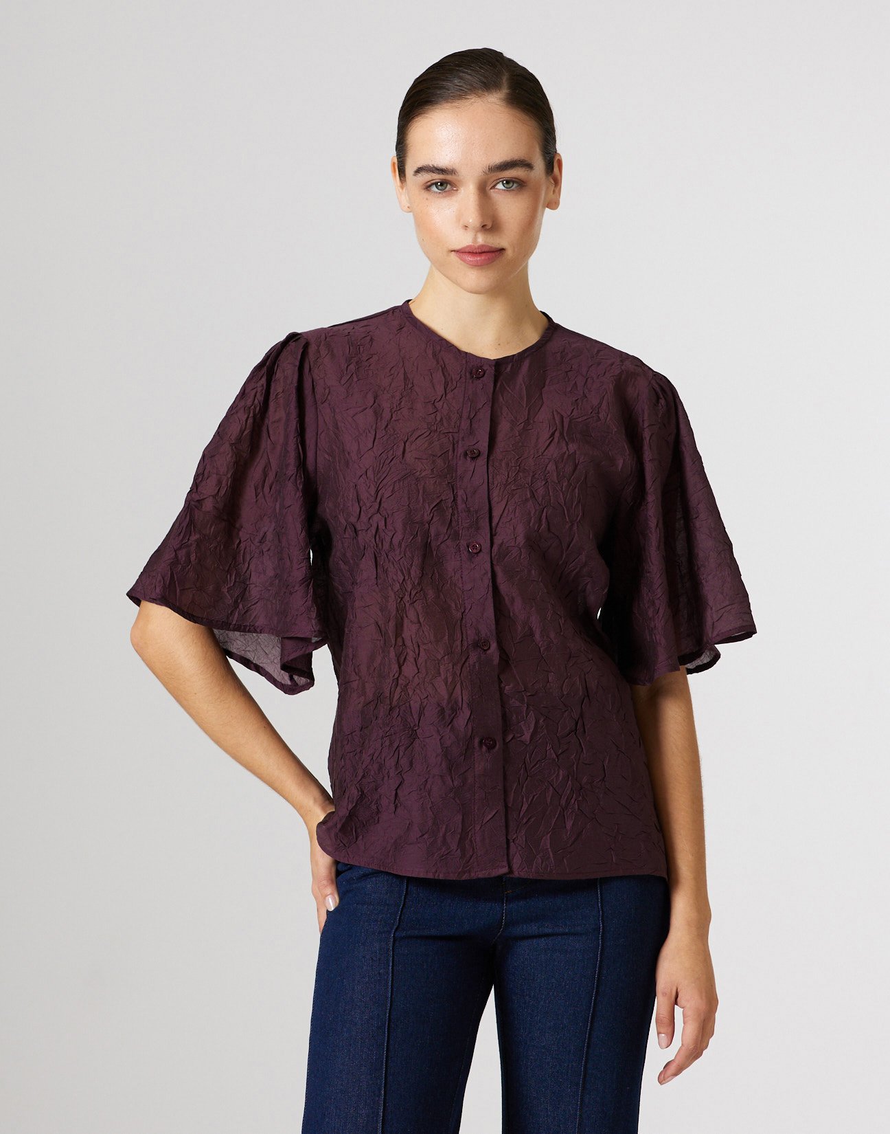 Crinkled effect shirt