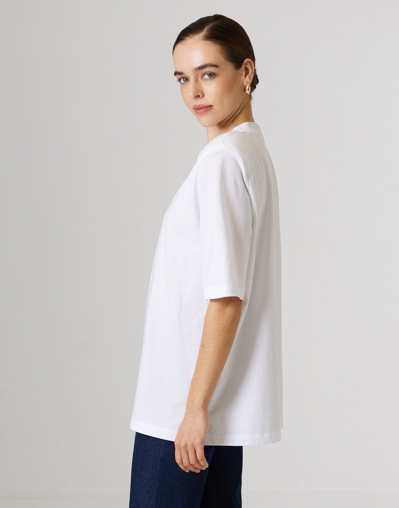 Oversized blouse with rhinestone