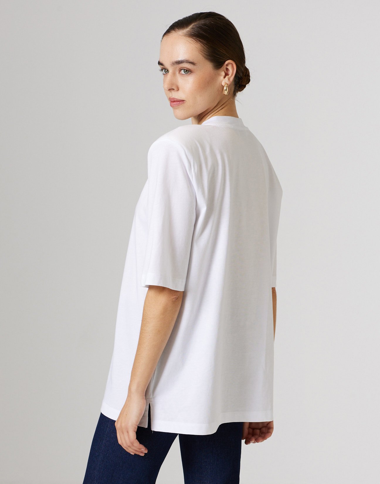 Oversized blouse with rhinestone