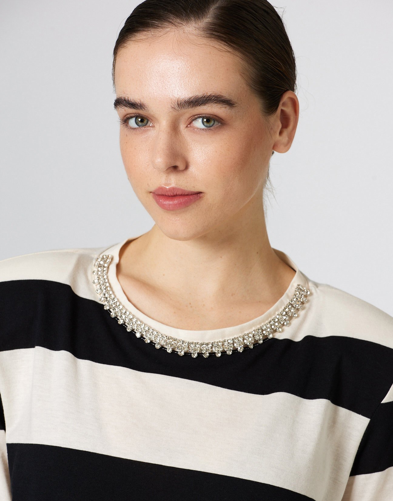 Oversized blouse with stripes