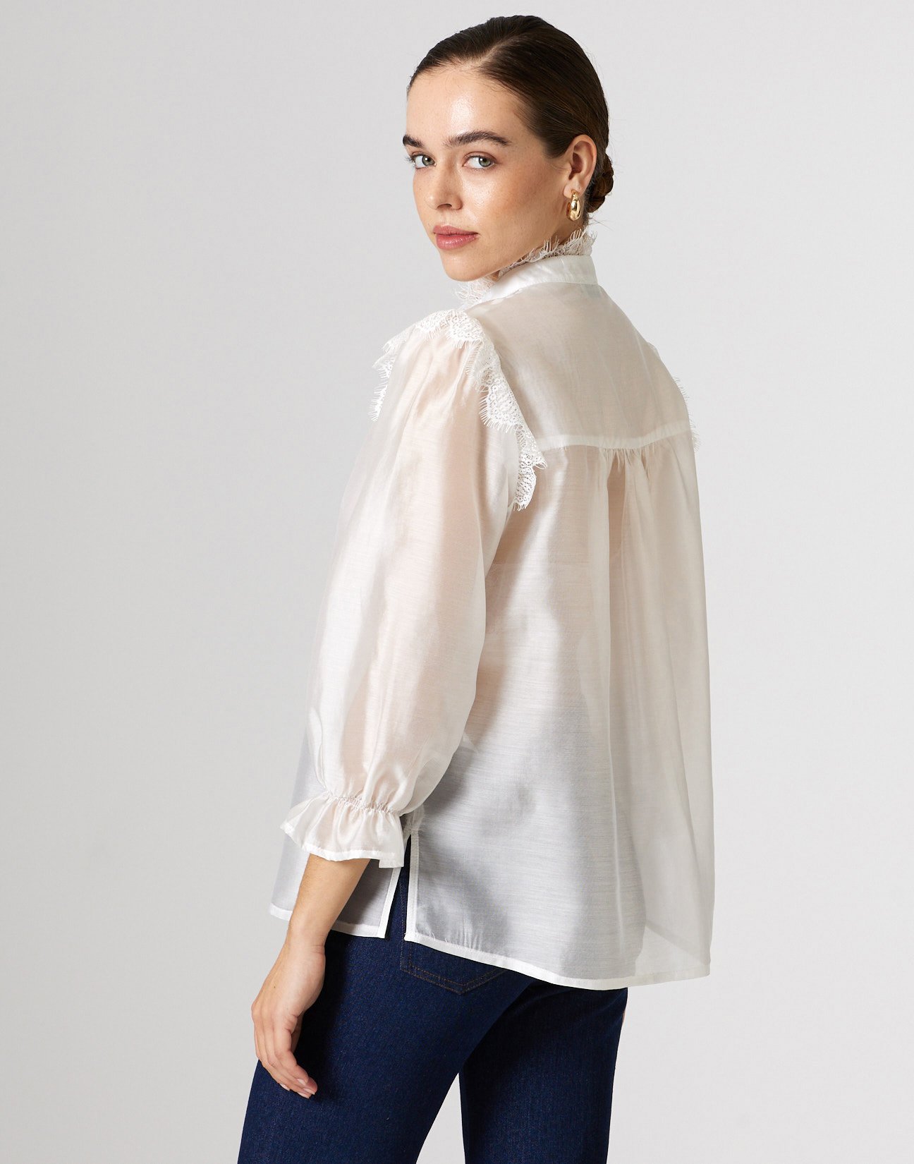 Shirt with lace