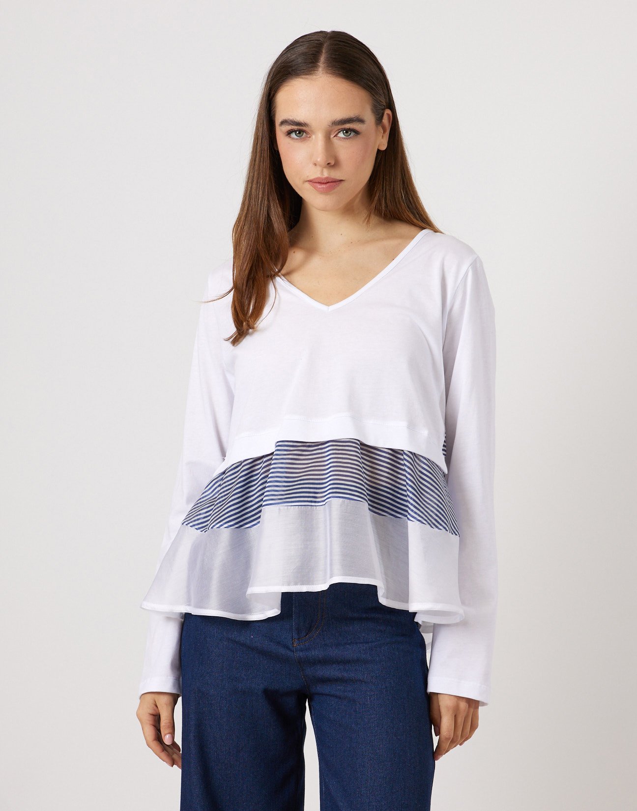Matching fabric blouse