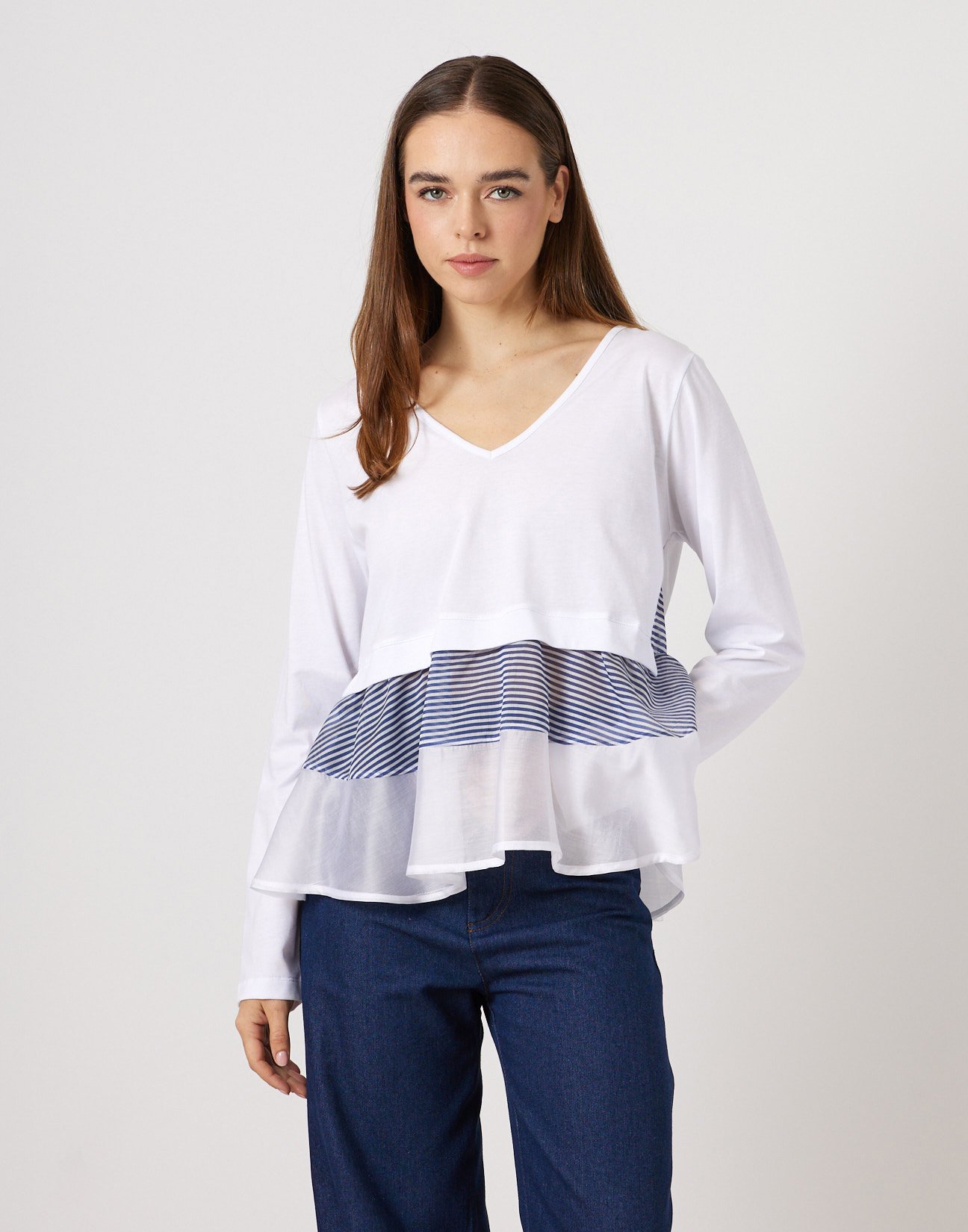 Matching fabric blouse