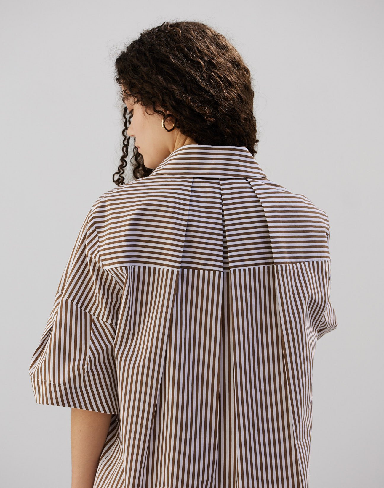 Striped poplin shirt