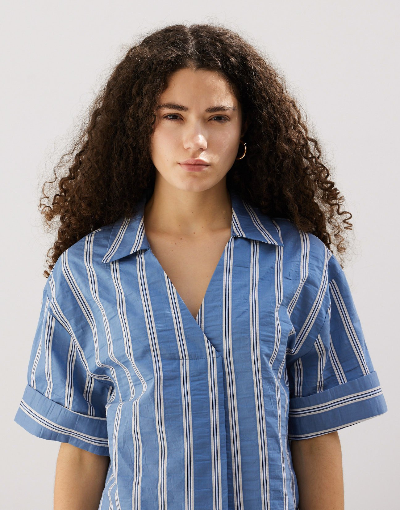 Striped blouse with collar