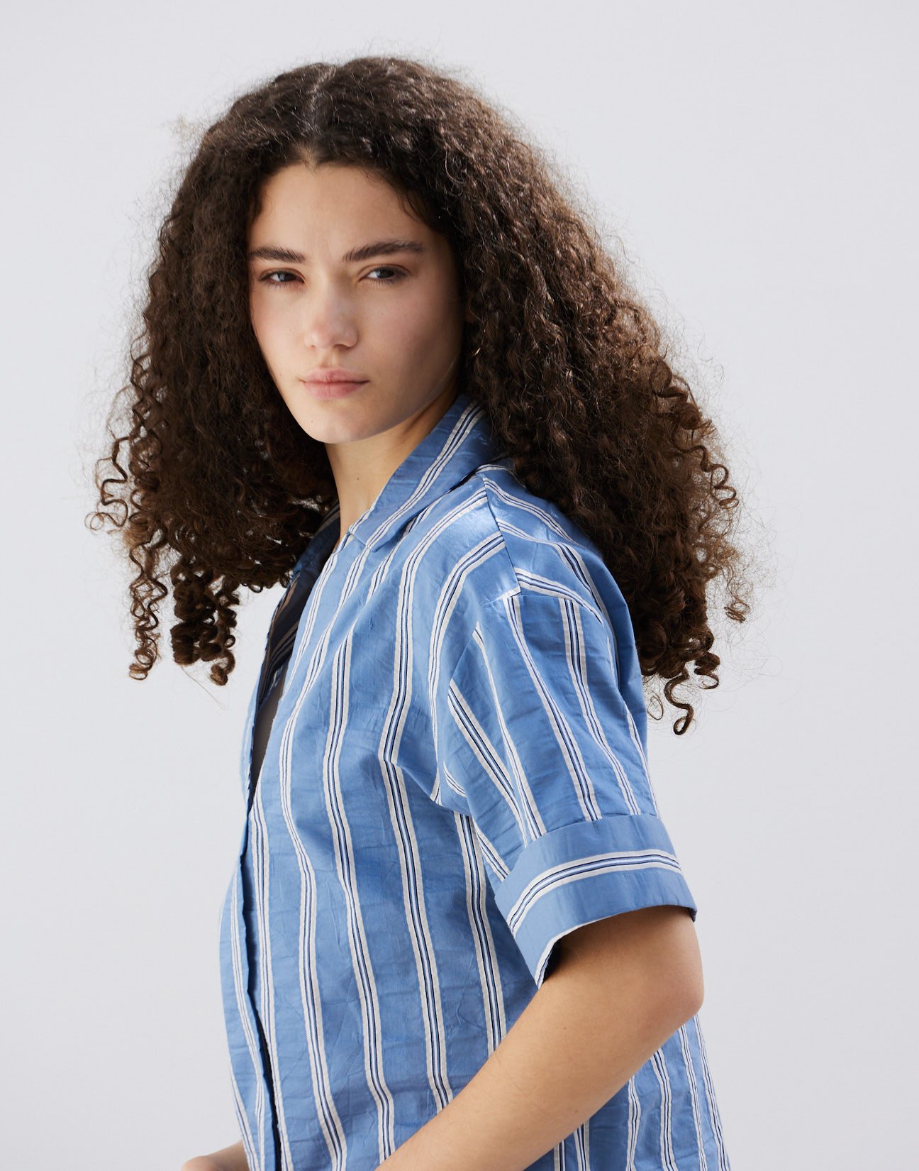 Striped blouse with collar
