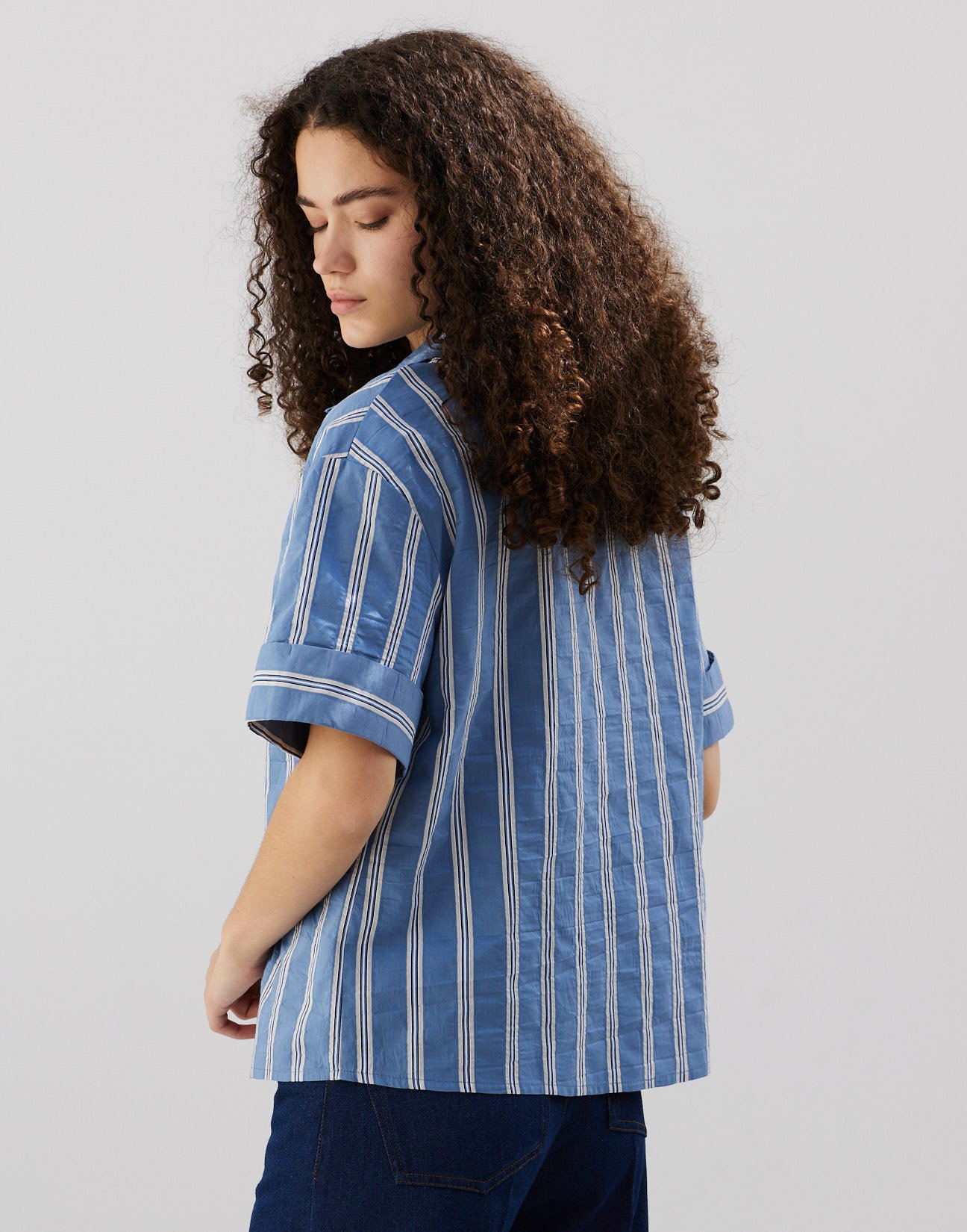 Striped blouse with collar