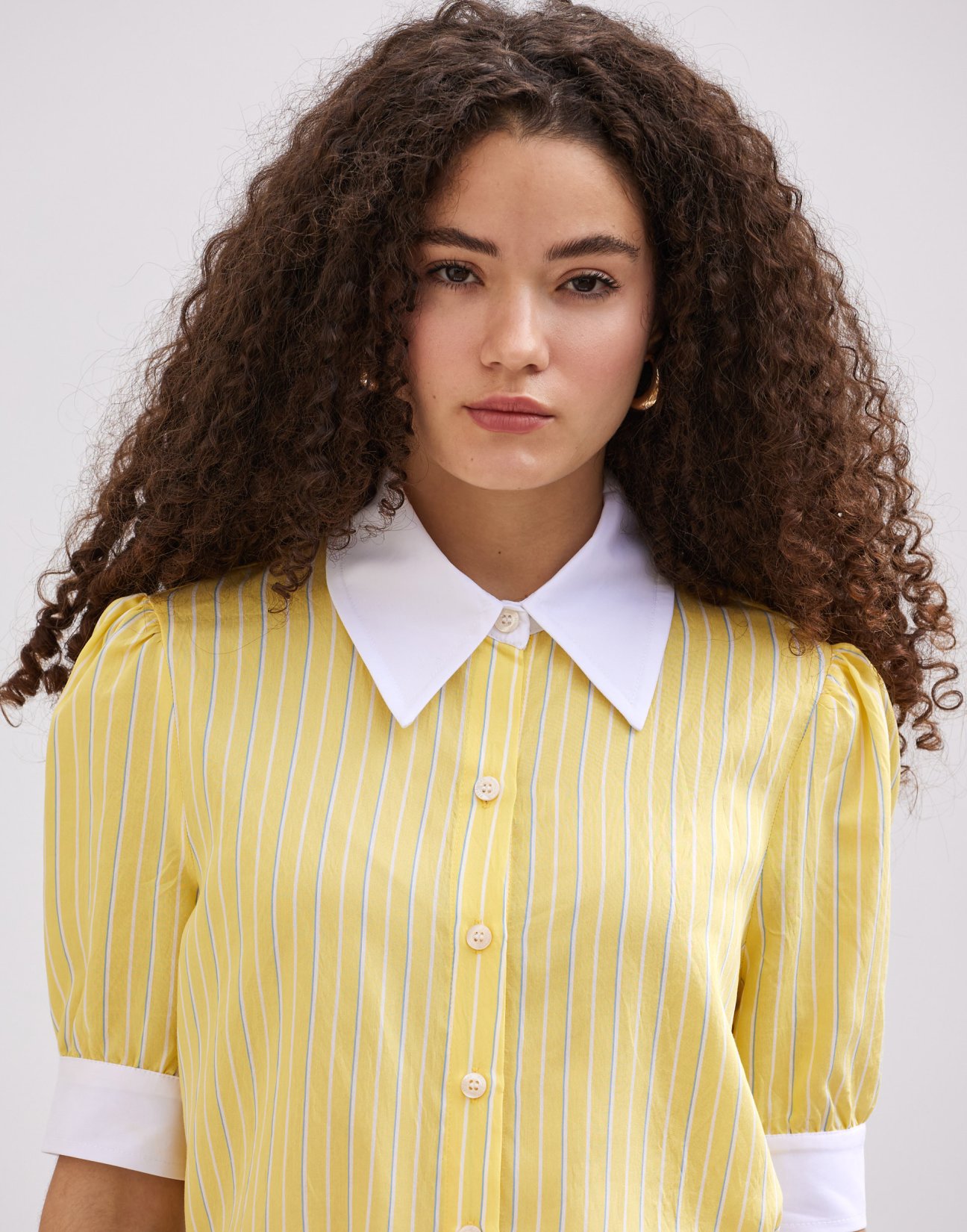 Shirt with poplin detail