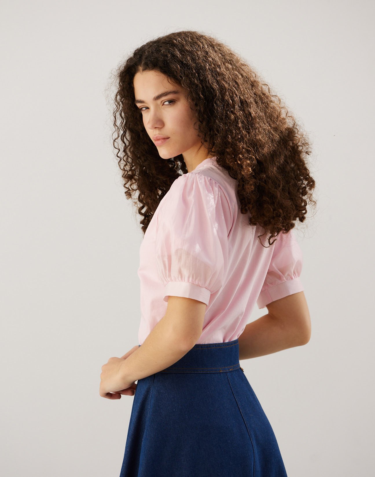 Matching fabric blouse