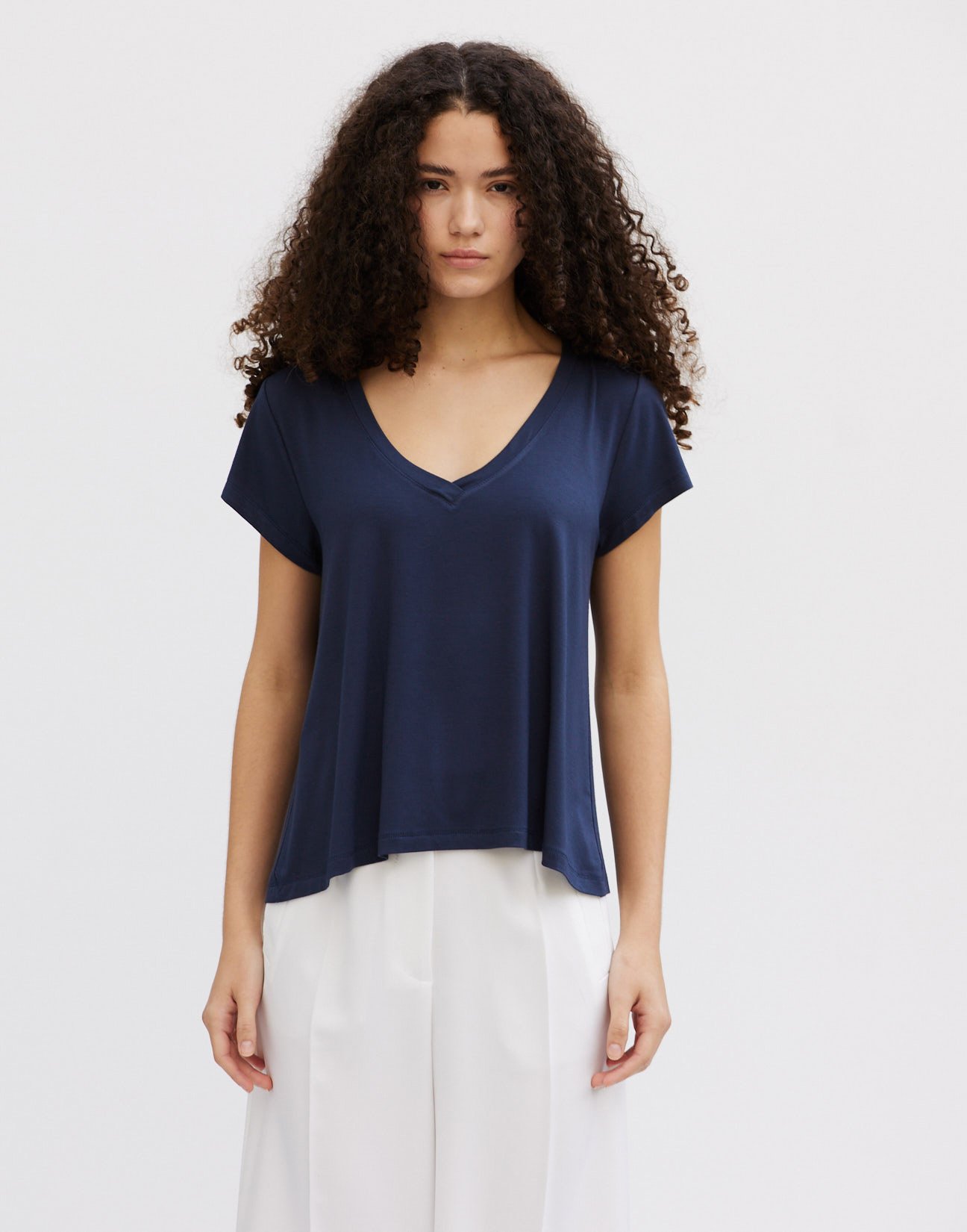 V neckline blouse