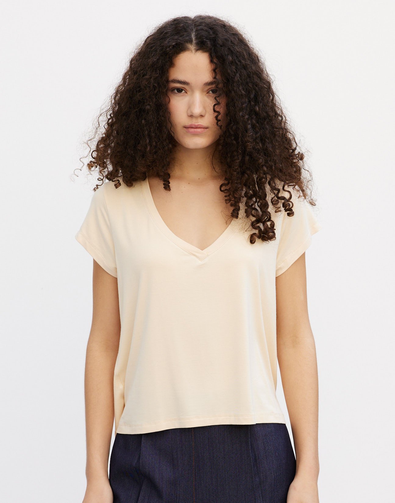 V neckline blouse