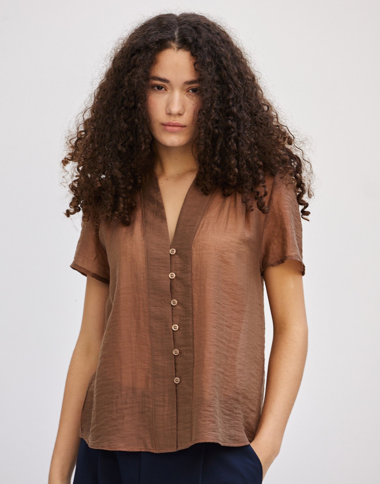 Shirt with gather detail