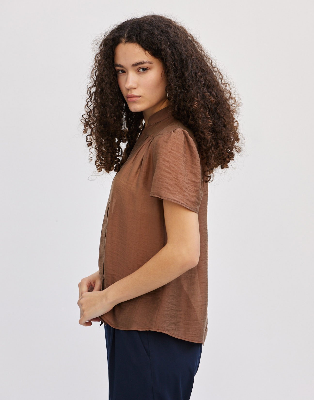 Shirt with gather detail