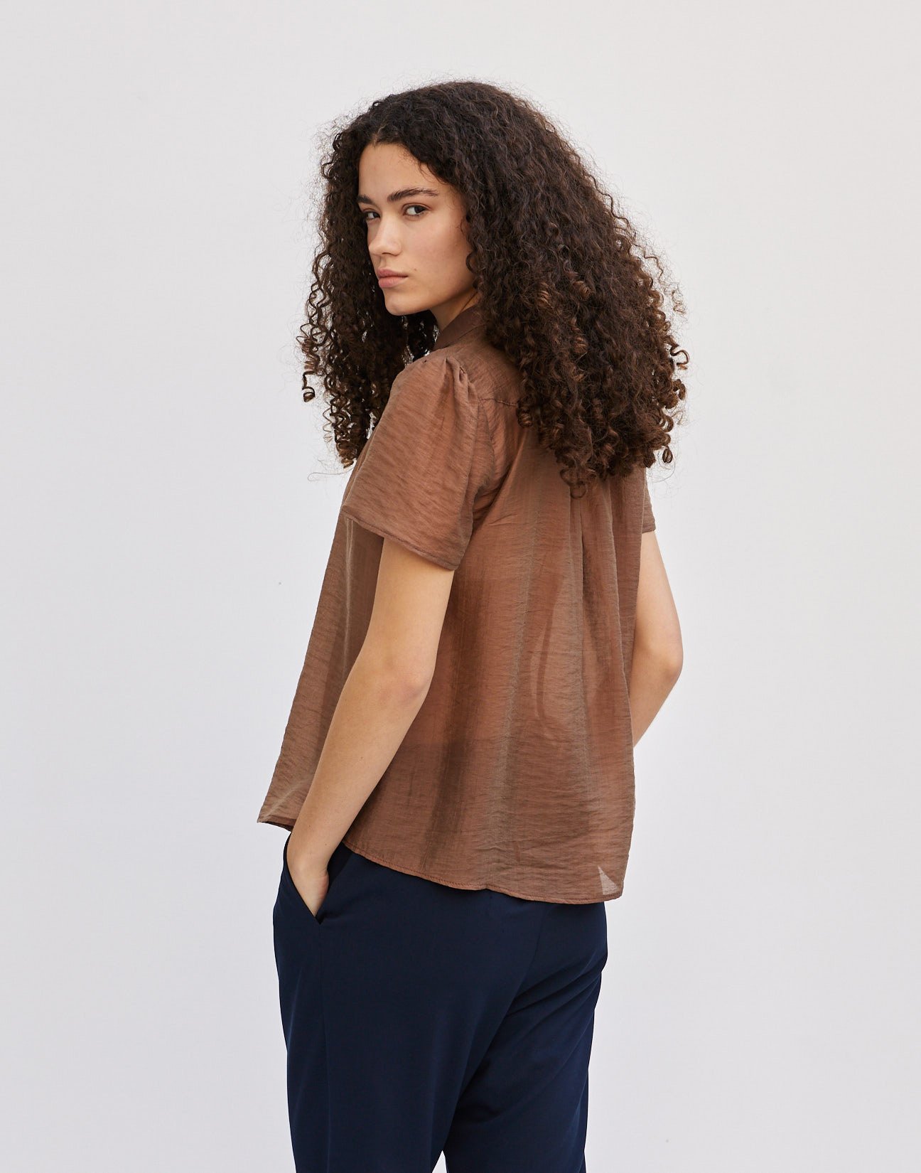 Shirt with gather detail